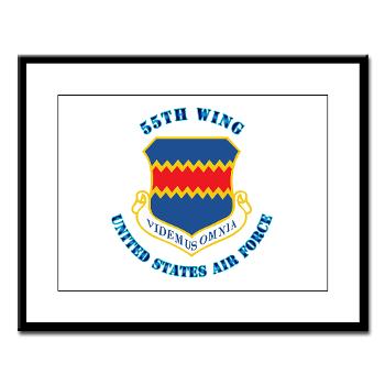 55W - M01 - 02 - 55th Wing with Text - Large Framed Print
