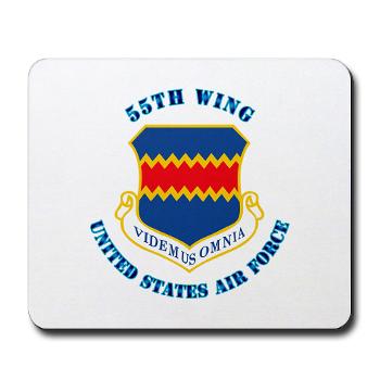 55W - M01 - 03 - 55th Wing with Text - Mousepad