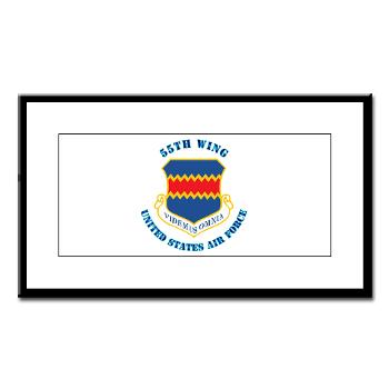 55W - M01 - 02 - 55th Wing with Text - Small Framed Print