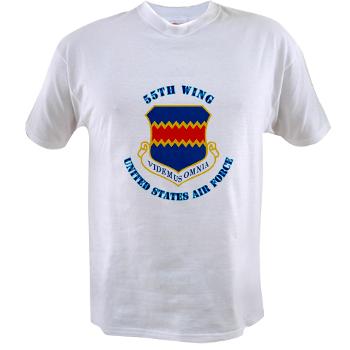 55W - A01 - 04 - 55th Wing with Text - Value T-shirt