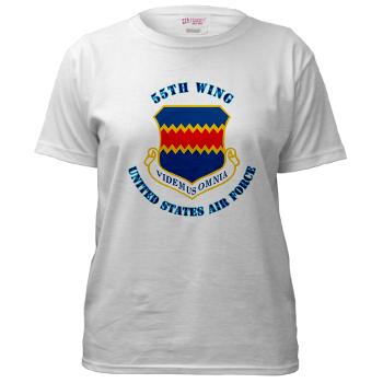 55W - A01 - 04 - 55th Wing with Text - Women's T-Shirt