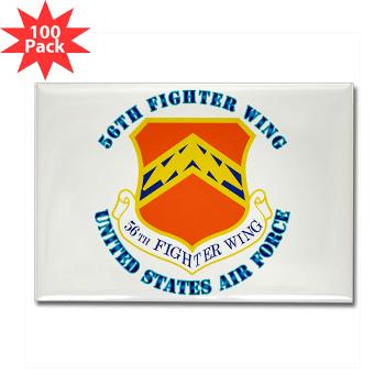 56FW - M01 - 01 - 56th Fighter Wing with Text - Rectangle Magnet (100 pack)