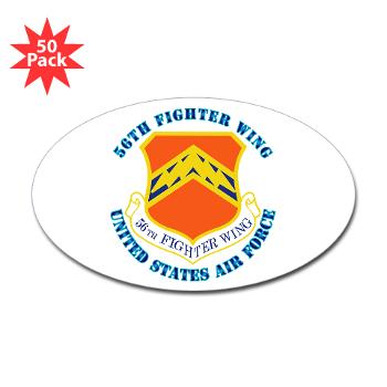 56FW - M01 - 01 - 56th Fighter Wing with Text - Sticker (Oval 50 pk)