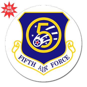 5AF - M01 - 01 - 5th Air Force - 3" Lapel Sticker (48 pk) - Click Image to Close