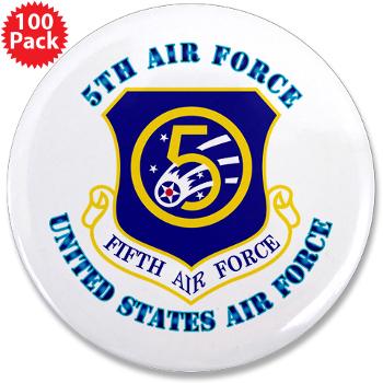 5AF - M01 - 01 - 5th Air Force with Text - 3.5" Button (100 pack)
