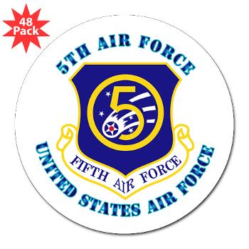 5AF - M01 - 01 - 5th Air Force with Text - 3" Lapel Sticker (48 pk)