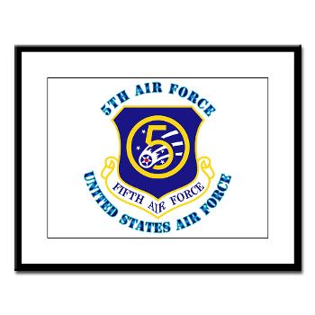 5AF - M01 - 02 - 5th Air Force with Text - Large Framed Print
