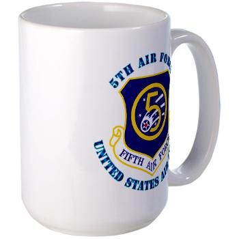 5AF - M01 - 03 - 5th Air Force with Text - Large Mug