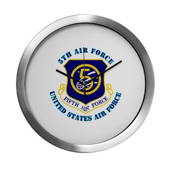 5AF - M01 - 03 - 5th Air Force with Text - Modern Wall Clock