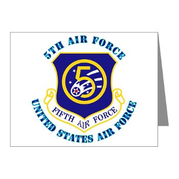5AF - M01 - 02 - 5th Air Force with Text - Note Cards (Pk of 20)