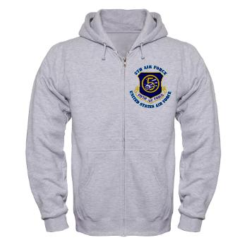 5AF - A01 - 03 - 5th Air Force with Text - Zip Hoodie