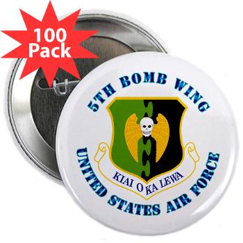 5BW - M01 - 01 - 5th Bomb Wing with Text - 2.25" Button (100 pack)