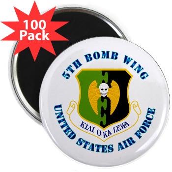 5BW - M01 - 01 - 5th Bomb Wing with Text - 2.25" Magnet (100 pack)