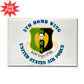 5BW - M01 - 01 - 5th Bomb Wing with Text - Rectangle Magnet (100 pack)