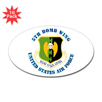 5BW - M01 - 01 - 5th Bomb Wing with Text - Sticker (Oval 10 pk)