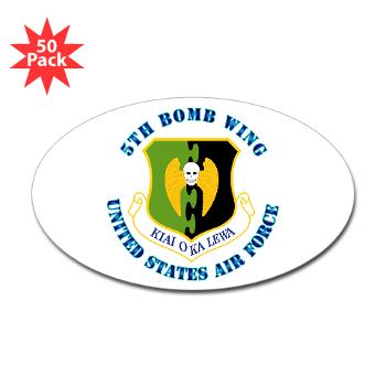 5BW - M01 - 01 - 5th Bomb Wing with Text - Sticker (Oval 50 pk)