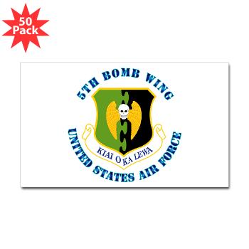5BW - M01 - 01 - 5th Bomb Wing with Text - Sticker (Rectangle 50 pk)
