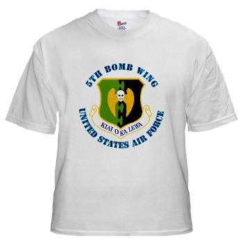 5BW - A01 - 04 - 5th Bomb Wing with Text - White t-Shirt