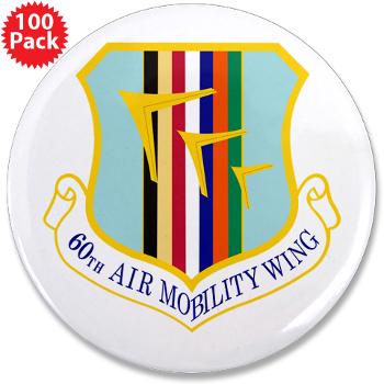 60AMW - M01 - 01 - 60th Air Mobility Wing - 3.5" Button (100 pack)