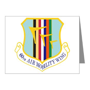60AMW - M01 - 02 - 60th Air Mobility Wing - Note Cards (Pk of 20)