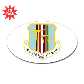60AMW - M01 - 01 - 60th Air Mobility Wing - Sticker (Oval 10 pk)