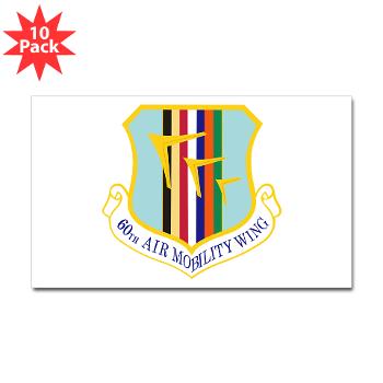 60AMW - M01 - 01 - 60th Air Mobility Wing - Sticker (Rectangle 10 pk)