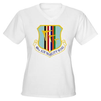 60AMW - A01 - 04 - 60th Air Mobility Wing - Women's V-Neck T-Shirt