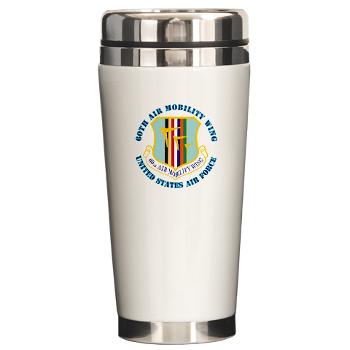 60AMW - M01 - 03 - 60th Air Mobility Wing with Text - Ceramic Travel Mug