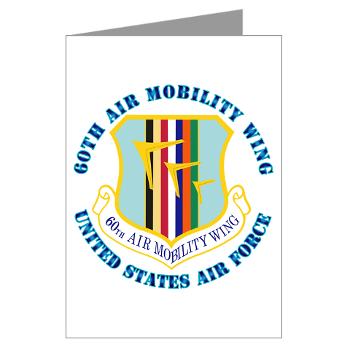 60AMW - M01 - 02 - 60th Air Mobility Wing with Text - Greeting Cards (Pk of 10)