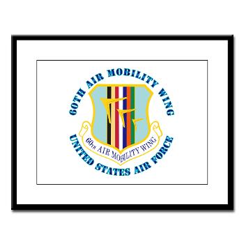 60AMW - M01 - 02 - 60th Air Mobility Wing with Text - Large Framed Print