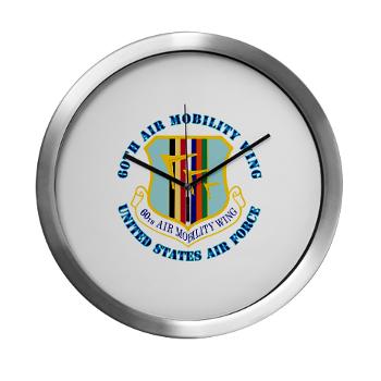60AMW - M01 - 03 - 60th Air Mobility Wing with Text - Modern Wall Clock