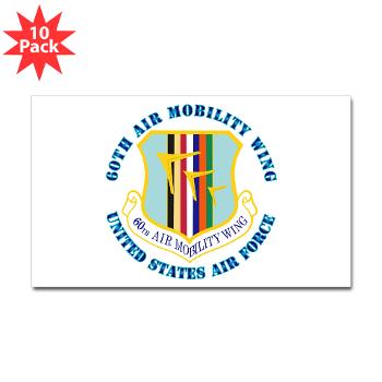 60AMW - M01 - 01 - 60th Air Mobility Wing with Text - Sticker (Rectangle 10 pk)