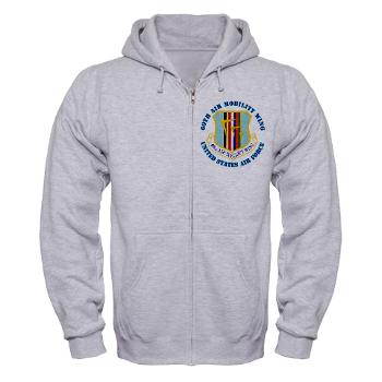 60AMW - A01 - 03 - 60th Air Mobility Wing with Text - Zip Hoodie