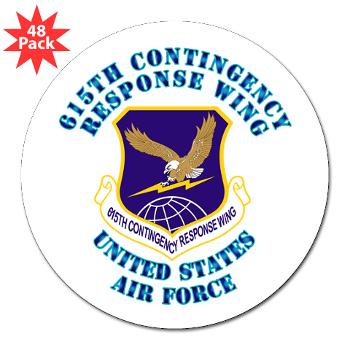 615CRW - M01 - 01 - 615th Contingency Response Wing with Text - 3" Lapel Sticker (48 pk)