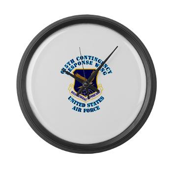 615CRW - M01 - 03 - 615th Contingency Response Wing with Text - Large Wall Clock