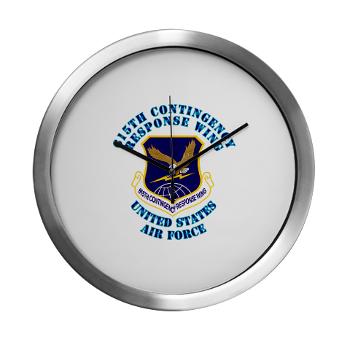 615CRW - M01 - 03 - 615th Contingency Response Wing with Text - Modern Wall Clock