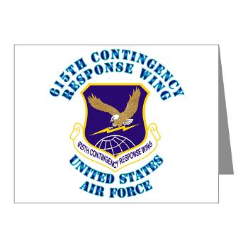 615CRW - M01 - 02 - 615th Contingency Response Wing with Text - Note Cards (Pk of 20)