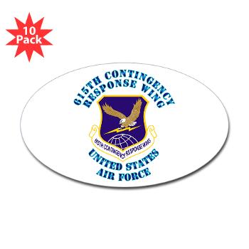 615CRW - M01 - 01 - 615th Contingency Response Wing with Text - Sticker (Oval 10 pk) - Click Image to Close