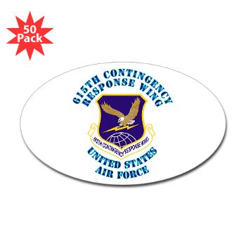 615CRW - M01 - 01 - 615th Contingency Response Wing with Text - Sticker (Oval 50 pk)