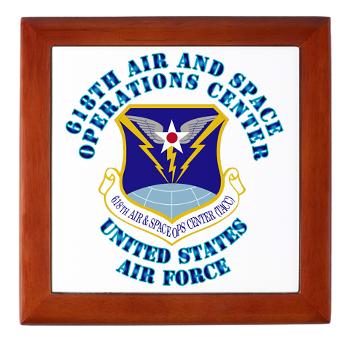 618ASOC - M01 - 03 - 618th Air and Space Operations Center with Text - Keepsake Box