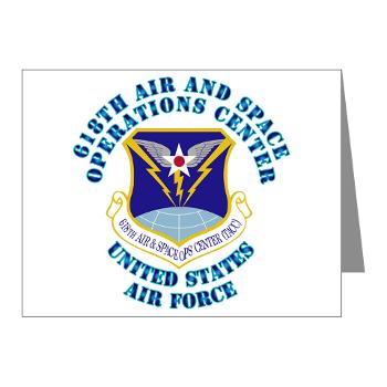 618ASOC - M01 - 02 - 618th Air and Space Operations Center with Text - Note Cards (Pk of 20)