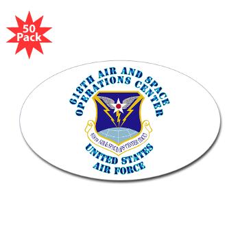 618ASOC - M01 - 01 - 618th Air and Space Operations Center with Text - Sticker (Oval 50 pk)