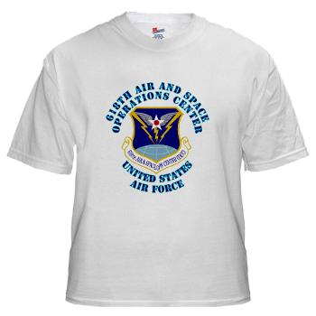 618ASOC - A01 - 04 - 618th Air and Space Operations Center with Text - White t-Shirt