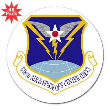 618ASOC - M01 - 01 - 618th Air and Space Operations Center - 3" Lapel Sticker (48 pk) - Click Image to Close