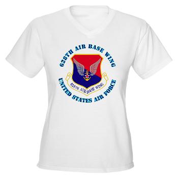 628ABW - A01 - 04 - 628th Air Base Wing with Text - Women's V-Neck T-Shirt