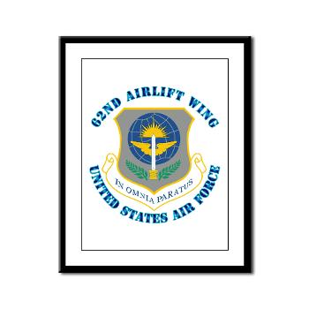 62AW - M01 - 02 - 62nd Airlift Wing with Text - Framed Panel Print - Click Image to Close