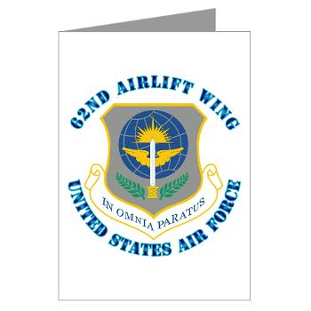 62AW - M01 - 02 - 62nd Airlift Wing with Text - Greeting Cards (Pk of 10)