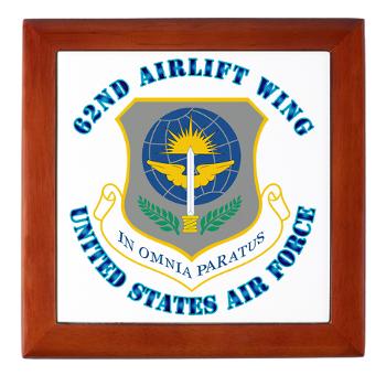 62AW - M01 - 03 - 62nd Airlift Wing with Text - Keepsake Box