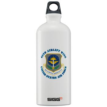 62AW - M01 - 03 - 62nd Airlift Wing with Text - Sigg Water Bottle 1.0L