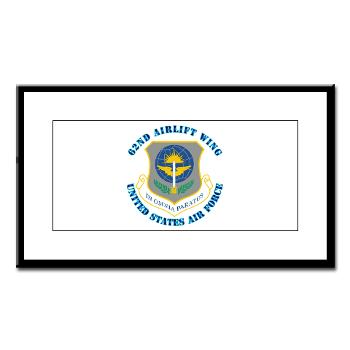 62AW - M01 - 02 - 62nd Airlift Wing with Text - Small Framed Print